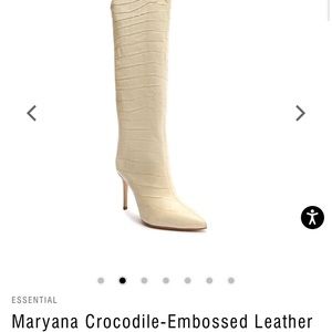 Maryana Crocodile-Embossed Leather Boot